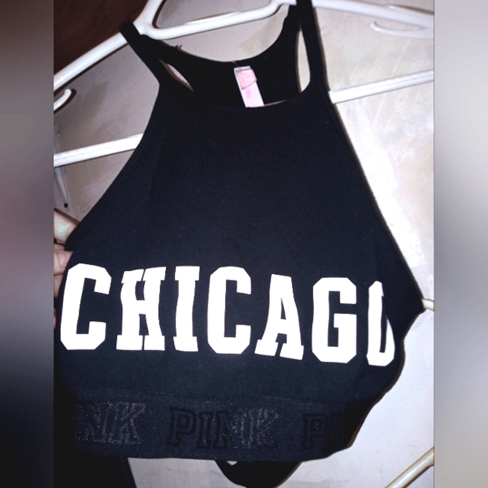 Medium PINK Black Bralette